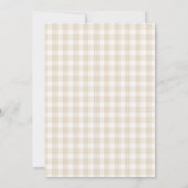 Invitation Baby-Shower Gingham Beige Neutre (Dos)