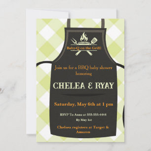 Invitation Baby shower Gingham est sur le grill baby shower