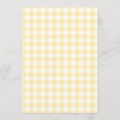 Invitation Baby Shower Gingham Jaune Pamplemousse (Dos)