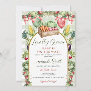 Invitation Baby Shower Gingham Marché Local Frais