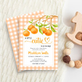 Invitation Baby Shower Gingham Orange
