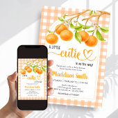 Invitation Baby Shower Gingham Orange