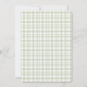 Invitation Baby Shower Gingham Vert de Golf (Dos)