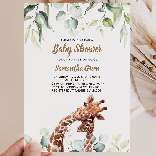 Invitation Baby Shower Girafe