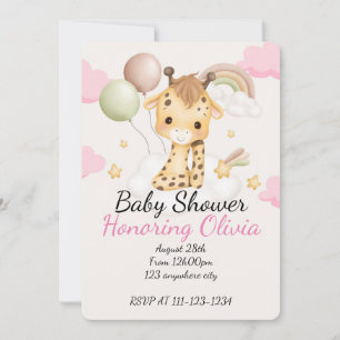 INVITATION BABY SHOWER GIRAFFE