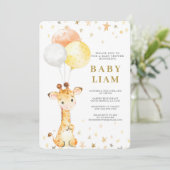 Invitation Baby shower Giraffe (Debout devant)