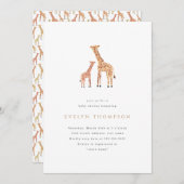 Invitation Baby shower Giraffe (Devant / Derrière)
