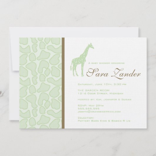 Invitation Baby shower Giraffe (Devant)