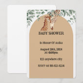 INVITATION BABY SHOWER GIRAFFE (Devant / Derrière)
