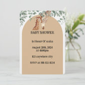 INVITATION BABY SHOWER GIRAFFE (Debout devant)