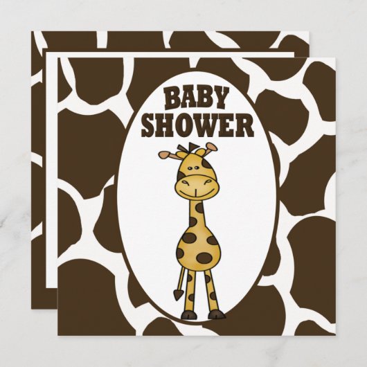 Invitation Baby shower Giraffe (Devant / Derrière)
