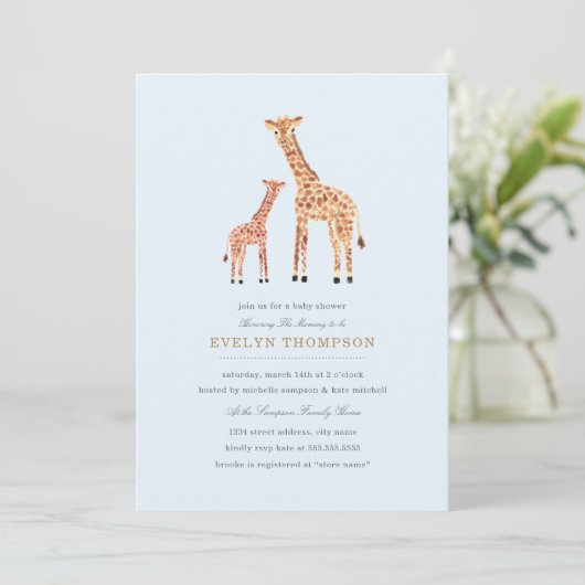 Invitation Baby shower Giraffe (Debout devant)