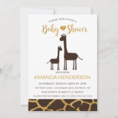 Invitation Baby shower Giraffe Brown & or (Devant)