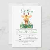 Invitation Baby shower Giraffe Jungle Aquarelle (Devant)
