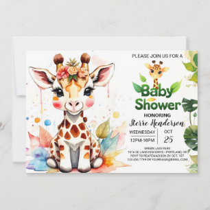 Invitation Baby shower Giraffe personnalisé