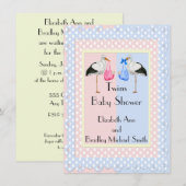 Invitation Baby shower Girl and Boy Twins (Devant / Derrière)