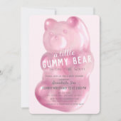Invitation Baby shower GIrl de l'ours de gomme rose (Devant)