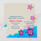 Invitation Baby shower Girl Honu (Devant / Derrière)