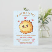 Invitation Baby shower Girl Little Latke Hanoukka (Debout devant)