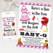 Invitation Baby shower Girl Pink Barbecue