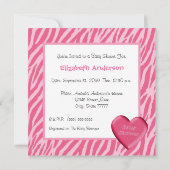 Invitation Baby shower Girl Pink Zebra pour fille à imprimer (Dos)