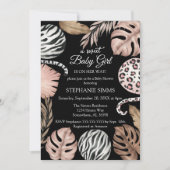 Invitation Baby shower Girl Safari (Devant)