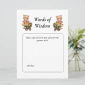 Invitation Baby shower Girl Teddy Floral (Debout devant)