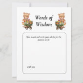 Invitation Baby shower Girl Teddy Floral (Devant)