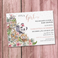 Baby shower Girl Tropical mignon Jungle Animaux