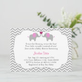 Invitation Baby shower Girl Twins (Debout devant)