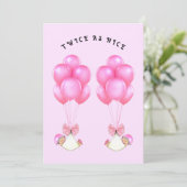 Invitation Baby shower Girl Twins (Debout devant)