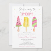 Invitation Baby Shower Glace Rose (Devant)