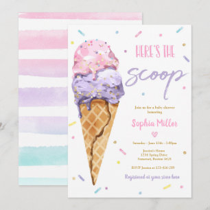 Invitation Baby-Shower Glace Voici La Crème Baby Shower