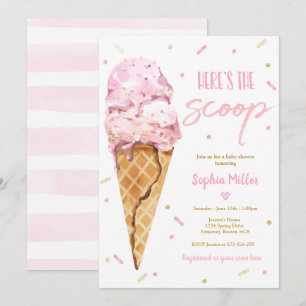 Invitation Baby-Shower glace Voici La Glace Baby Shower
