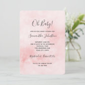 Invitation Baby Shower Glitter Rose Pâle Léopard (Debout devant)