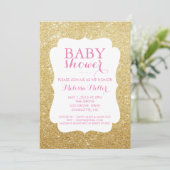 Invitation baby shower - Glittered (Debout devant)