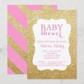 Invitation baby shower - Glittered (Devant / Derrière)