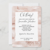 Invitation Baby shower Glitzy Glitter Sparkle Rose Pâle (Devant)