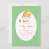 Invitation Baby Shower | Gnome à points abeille (Devant)