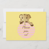 Invitation Baby shower Gold Baby Elephant (Dos)