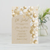 Invitation Baby shower Gold Balloon Arch (Debout devant)
