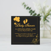 Invitation Baby shower Gold Black Cute (Debout devant)