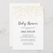 Invitation Baby shower Gold Confetti (Devant / Derrière)