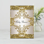 Invitation Baby shower Gold Cream Neutral (Debout devant)