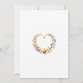 Invitation Baby shower Gold Floral Heart (Dos)