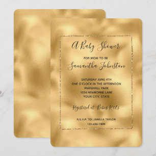Invitation Baby shower Gold Glam Glitz