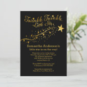 Invitation Baby shower Gold Little Star (Debout devant)