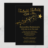Invitation Baby shower Gold Little Star (Devant / Derrière)