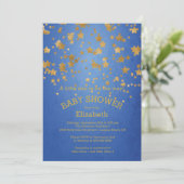Invitation Baby shower Gold Little Star (Debout devant)
