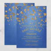 Invitation Baby shower Gold Little Star (Devant / Derrière)